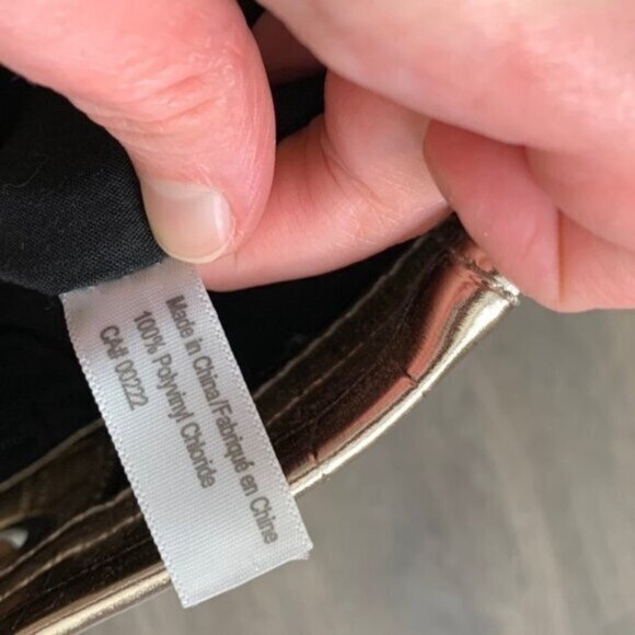 Vintage Women’s Y2K Jessica Gold Tote Shoulder Bag Embossed Snakeskin Boho Chic - Picture 8 of 16